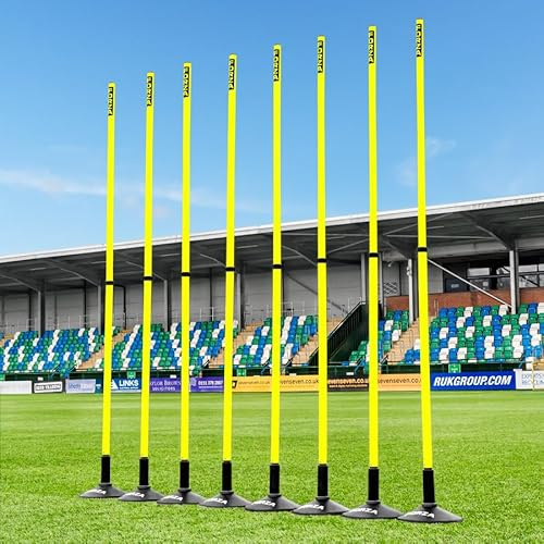 FORZA Telescopic Slalom Poles | Adjustable 8 Pack Training Poles for Sports Drills & Agility – Multiple Colours