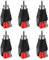 6 STK RCA Cinch Adapter, Schraubbarer RCA Stecker ohne Löten, High Low Adapter, für Subwoofer Lautsprecher AV Video Audio Balun für CCTV