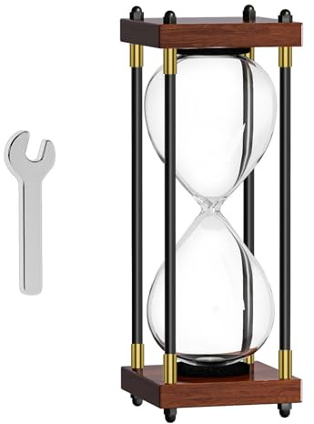 Sablier vide à remplir, cadre en bois noir, sablier à faire soi-même, 25,4 cm, grande unité, sablier pour cérémonie de mariage, sans horloge de sable, sablier antique pour bureau, maison, bureau