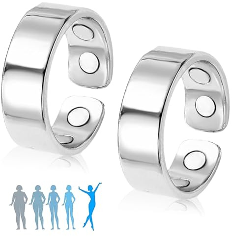 AUEJACKY 2Pcs Sömni Ring,Sömni Ring Damen Wechseljahre,Wechseljahreshilfe natürlich Verstellbare Magnetische Therapie Ringe für Männer und Frauen Entspannung,Schlafhilfe Müdigkeitsreduktion