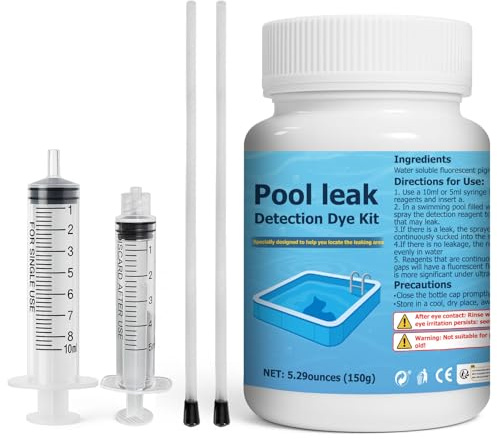 NICE2MEU 150g Fluorescent Yellow Pool Dye Leak Detection Dye Kit, Long-Lasting, Pinpoints Leaks in All Pool, Hot Tub and Spa Types