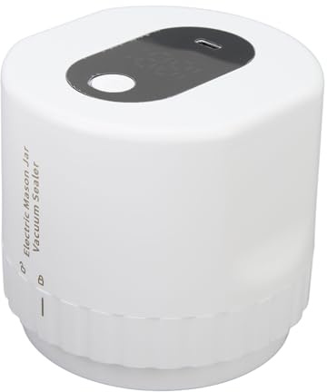 MENDUNER Envasadora Al Vacío Eléctrica Recargable para Tarros de Conserva con Potente Succión para Uso Móvil (WHITE)