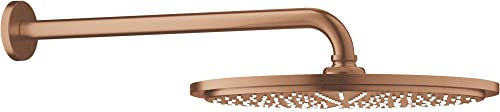 GROHE Rainshower Cosmopolitan 310, Kopfbrause wassersparend 8l pro Minute (Duschkopf für die Wandmontage, Antikalk-System, DropStop verhindert Nachtropfen, langlebige Oberfläche), roségold, 26066DL0