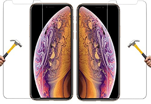 ino 2x Schutzglas kompatibel mit iPhone XS Panzerglas harte Schutzfolie Panzerfolie Displayschutzglas Harte Folie Schutz Glasfolie Displayglas 9H