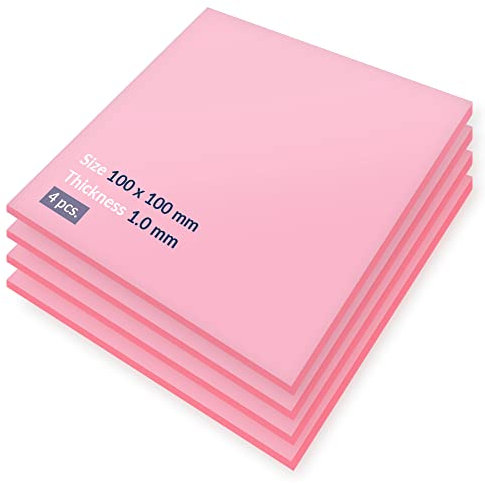 ARCTIC TP-1 (APT2012): Wärmeleitpad, Basic Thermal Pad, 100 x 100 x 1,0 mm (4 Stück) - Exzellente Wärmeleitung, Idealer Gap-Filler, einfache Installation, sichere Handhabung - Pink