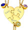 FaithHeart Freundschaftskette vergoldet Puzzle Herzkette mit Geburssteine Freundschafts Partnerkette mit Gravur personalisierter schmuck für Paar pärchen