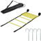 Relaxdays Sport Ladder, Rope, 6 m, 12 Rungs, Coordination Training, Football Accessories, with Bag & Pegs, Black/Yellow