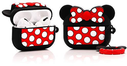 YIGEYI Silikon Hülle Kompatibel mit Airpods Pro Funny Cute 3D Cartoon Case Cover[DSN Leicht Animationsserie ] (Minnie)