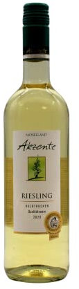 6 Flaschen Moselland Akzente Riesling Weisswein, halbtrocken (6 x 0,75 l)
