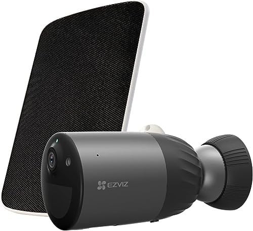 EZVIZ BC1C Telecamera Wi-Fi Esterno Senza Fili 1080p, Telecamera WiFi Esterno Batteria Kit con Pannello Solare, 210 Giorni di Durata della Batteria, Visione Notturna a Colori, Alexa, Modello eLife
