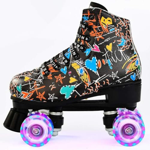 Pattini a rotelle LED per adulti,Pattini da Pattinaggio da Donna, Ideali per Principianti per donne Principiante giovanile (37)