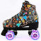 Damen Klassische Retro Rollschuhe,Rollschuhe mit Vier Rollen in Doppelreihe,Classic Roller, Rollschuhe für Kinder,LED Rollschuhe, ideal für Anfänger, komfortable Roller-Skates (37)