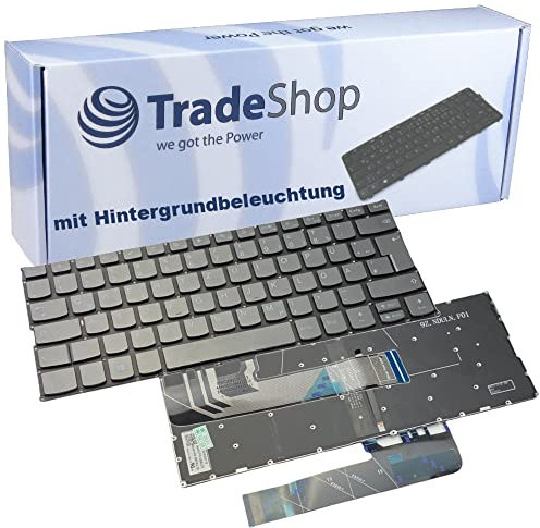 Trade-Shop Original Laptop Notebook Tastatur Keyboard Deutsch QWERTZ mit Beleuchtung für Lenovo Flex 6-14ARR 6-14IKB, Ideapad 530S-14ARR C340-14