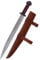 Viking Long Seax avec poignée en cuir