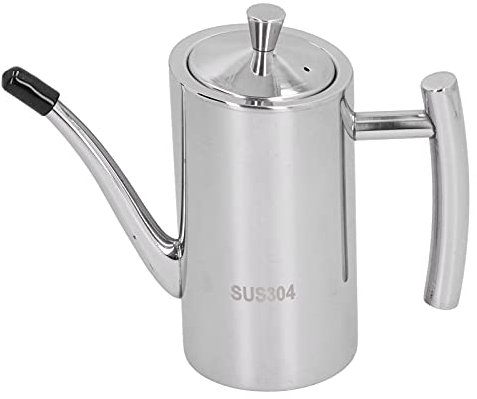 Bidon d'huile avec bec verseur, bidon d'huile de cuisine en acier inoxydable, bouteille de distributeur d'huile, bidon d'huile de vinaigre, bouteille de sauce pour la cuisson(L)