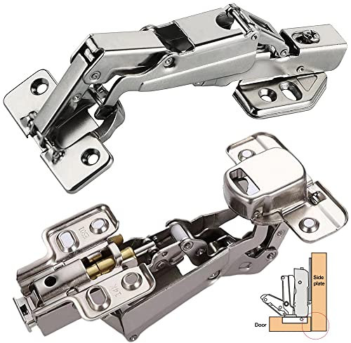 2 Pcs Kitchen Cabinet Door Hinges 165 Degree,Cupboard Hinges,Soft Close Hinge for Kitchen Cupboards,Silent Folding Corner Hinges for Doors(Big Bend Without Cover)
