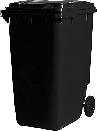 Hardwex Mülltonne mit 2 Rädern und Deckel, Müllgroßbehälter, Abfalltonne, Mülleimer, Volumen: 360 Liter, Farbe: Grau, Größe: 1 098 x 596 x 880 mm