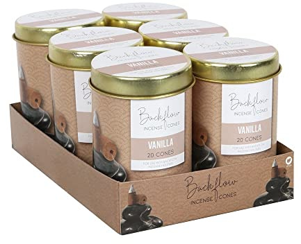 6 Tins of Elements Vanilla Jumbo Backflow Cones