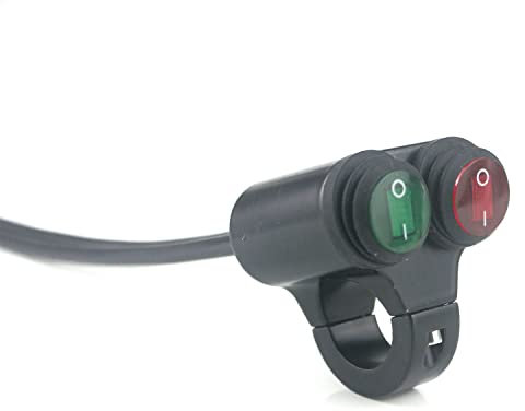 Switian Universal Motorrad Lenkerschalter, Wasserdichter 22mm 12V ATV Druckknopfschalter Scheinwerfer Warnblinklicht Nebelscheinwerfer O/I Doppelsteuerschalter