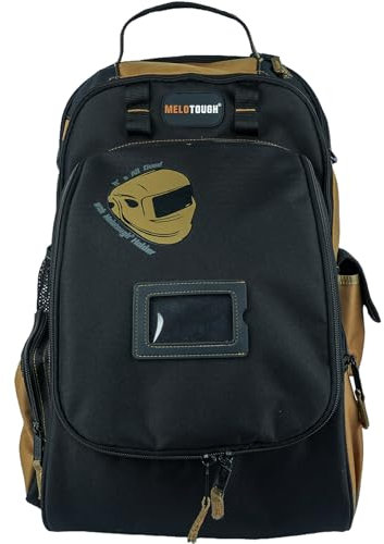 MELOTOUGH Elektriker-Werkzeugtasche, Rucksack, Schweißhelm, robuste Werkzeugtasche, Rucksack für Herren, Werkzeug-Organizer-Tasche für Elektriker, Tischler, Bau, HVAC, Schweißer (Khkai)