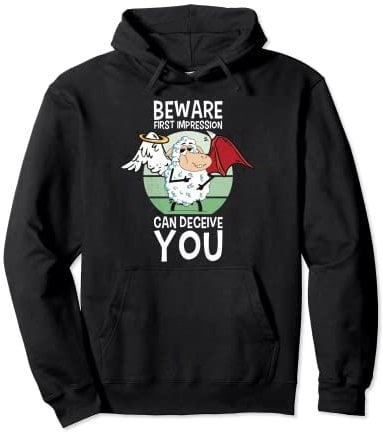 Schaf als Engel. Achtung! Der erste Eindruck kann täuschen. Pullover Hoodie