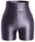 Glänzende Biker-Shorts für Damen, glänzend, Wetlook, hohe Taille, Tanzhose, Hipster, Rave, Booty Active Shorts, Dunkel_Grau, Groß