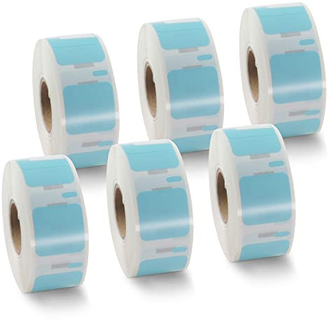 BETCKEY - 6 Rollen Blau Mehrzwecketiketten Kompatibel mit DYMO S0929120, 25mm x 25mm, 4500 Farbige Etiketten für LabelWriter 450, 4XL NICHT passend 550 oder 5XL