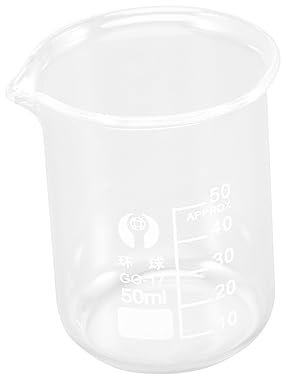 Mobestech 50ml Labor Becher Tasse Glas Graduierte Messbecher für