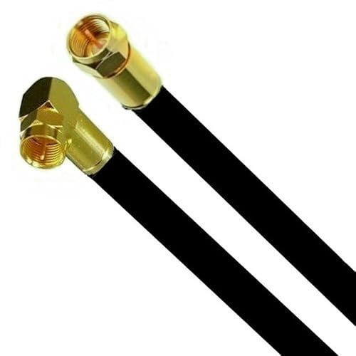 AC-Sat-Corner Vodafone Station Cable Router Netzwerk Anschlusskabel Deluxe Premium Kabel 8K Gold Gerade/Winkel Schwarz 3 Meter