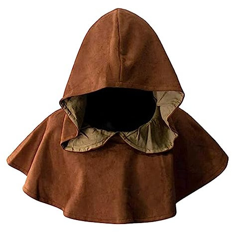 Beokeuioe Mittelalter Gugel Kapuzen Medieval Wicca Pagan Haube Hut Cosplay Kostüm für Herren & Damen Halloween Gugel Mantel Halloweenkostüm Karneval Fasching Kleidung