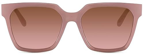 Cheapass Occhiali da Sole Economici Rettangolari da Donna rosa stile XL realizzati in plastica Riciclata