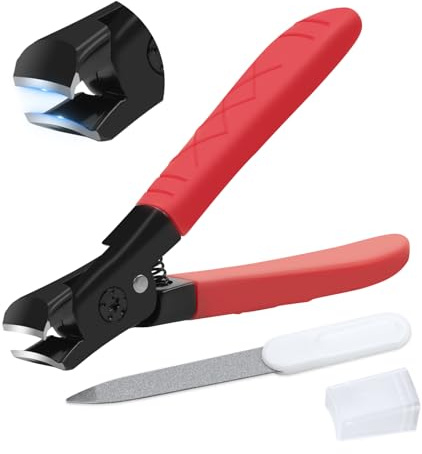 Nail Clippers for Thick Nails with File Wide Jaw Nail Clippers | Stainless steel heavy duty clipper, Professional toenail clipper with wide opening, For men women home travel use
