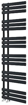 Go Bathrooms Black Towel Radiator 1750 x 500 Heated Towel Rail Vertical Designer Bathroom Radiator Heated Ladder Rail Central Heating