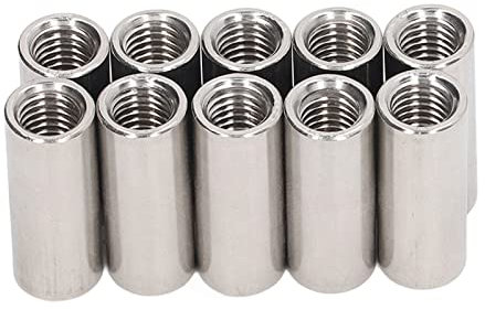 10 Stück Runde Überwurfmutter, M10 X 1,5 L35 Mm, Verbindungsmuttern aus Edelstahl Mit Rundem Gewinde