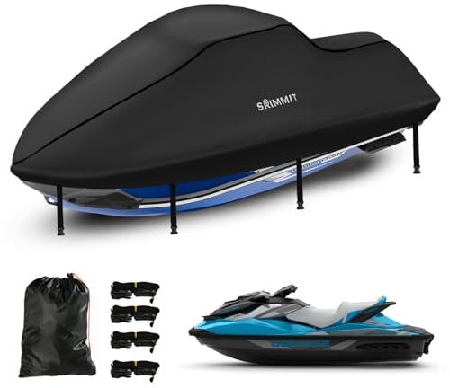 Bootsplane Wasserdicht,420D Oxford Gewebe Abdeckplanen für Jetski Boote,Bootspersenning Bootsabdeckung Persenning Schlauchboot Motorbootabdeckung,Outdoor UV,Hagelschutzplane Mit(schwarz)