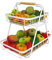 Ken's Kitchen 2 Stöckig Obstkorb Weiß Abnehmbar Obst Etagere Keine Montage,2-Tier Obstschale Küche Obstschale, Gemüsekorb Obstkörbe aus Metall für Brot, Gemüse, Snacks