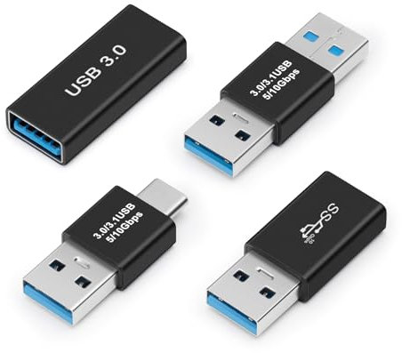 leizhan Typ-C auf USB3.0 Adapter Set (4 Stück), USB3.0 Adapter Datenkabel Adapter Verlängerungskabel, Kompatibel mit MacBook Pro, Smartphone, Tablet, Computer
