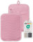 Bellphany 2er Set rutschfeste Silikon Topflappen - Design Topfhalter zum Kochen & Backen, hitzebeständig bis 250°C, Rosa