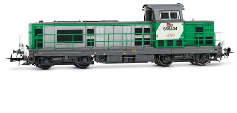 Jouef HJ2442S Infra 4-achsige Diesellokomotive BB 66400 in grüner Lackierung der DCC-Lok – Diesel