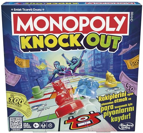 Hasbro Monopoly Knockout Brettspiel für Familienfeiern - türkische Version