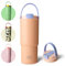 BOTTLE BOTTLE Isolierte Wasserflasche mit Strohhalm und Griff, Edelstahl-Wasserflaschen für Auto, Sport, Zuhause, Büro und Schule, 750 ml, auslaufsicher, pfirsichfarben