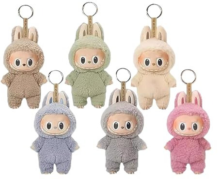 HYDTQCL 6 Stücke Labubu Popmart Monster Keychain, 18CM Labubu Puppe, Labubu Keychain Doll, Geschenke für Jungen und Mädchen