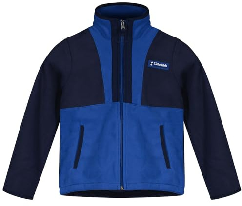 Columbia Youth Unisex Back Bowl 2 Full Zip Fleece, Full Zip Fleece Jacket, Collegiate Navy, Mountain Blue, M