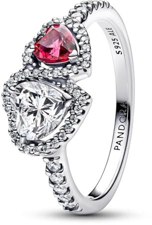 PANDORA Damen Silber-Ring Halo Herzen 193662C01-60 Ringgröße 60/19,1