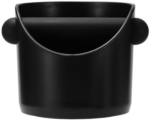 Coffee Knock Box - Coffee Grounds Container, Espresso Grounds Bin Knock Box, Shock-Absorbent Barista Coffee Machine Accessories with Removable Metal Knock Bar and Non-Slip Base (Black)