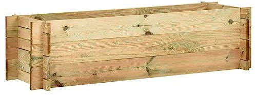 Xichuzi Pflanzkübel Hochbeet Kiefernholz Imprägniert 120 cm, Palettenrahmen, Hochteich, Gemüsebeet, Kräuterregal Balkon, Blumenbeet, Kräuterspirale, Tomatenbeet, Pflanzhochbeet - 43349
