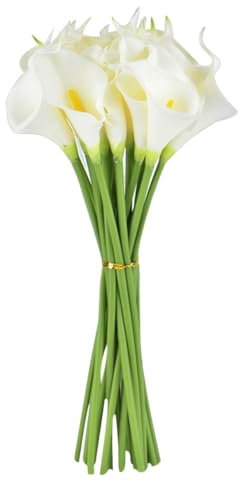 Alipis Künstliche Calla Lilien Langlebig und Wiederverwendbar aus Pu 20 Stück mit Weißer Farbe Stilvolle Dekoration und Weihnachten für Zuhause