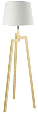ZVALIEVYE Lampadaire Pour Salon Lampadaire Trépied Lampadaire En Bois Avec Pieds En Bois Et Abat-Jour En Tissu Lampadaires Pour Salon Bureau Chambre Lampadaire Lampadaire