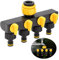4 Wege Verteiler, Wasseranschluss Verteiler, Gartenbewässerungsumsteller, Splitter mit 4 unabhängigen Ventilen, 1 Zoll und 3/4 Zoll und 1/2 Zoll, Distributor für Gartenbewässerung, Waschen,Haustierenr