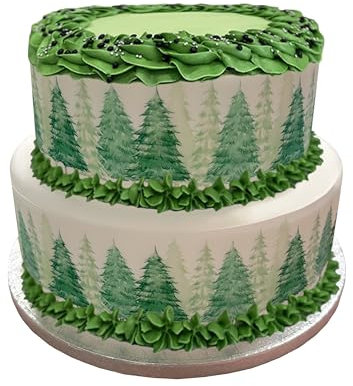 A4 Edible Decor Icing Sheet Forest Trees Themed Border Edible Cake Topper Decoration